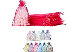 ‎SOUL PROJEKT Soul Projekt [50 Stk.] Organzasäckchen mit Kordelzug für Hochzeiten, Schmuck, Geburtstage, Bastelarbeiten, Kristalle, Süßigkeiten, Gastgeschenke. Organza Bags Fuchsia 10x15 x50