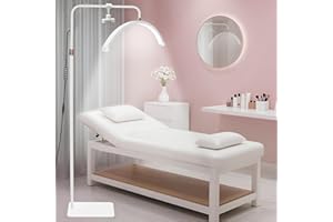 CGBE Lampadaire à Cils Demi-Lune: 23 Pouces 36W Lampe Extension de Cils avec Support de Téléphone - 360° Rotative Tête - 3000-7000K Luminosité Réglable - pour Extension de Cils/Soin de Peau/Tatouage