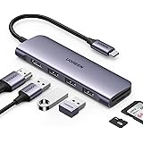UGREEN Revodok Hub USB C HDMI 6 In 1 Adattatore USB C a HDMI 4K USB 3.0 Lettore di Schede SD TF Compatibile con MacBook Pro A