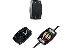 GLIROWY 1 Pcs 3 Terminal Electrical Junction Box 13A 250V Flex Connector For Indoor Lighting Power supply (Black）