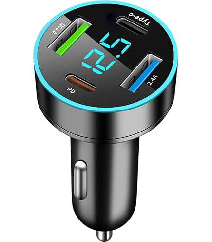 Caricabatterie USB per auto - Caricabatterie per telefono da auto | Caricabatteria per auto a ricarica rapida | Porta caricabatteria per auto per caricabatterie per telefono cellulare 3.1A | Caricator