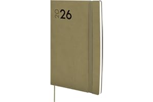 Finocam - Agenda 2026 Semana Vista Vertical | Enero - Diciembre (12 meses) | Agenda Anual 2026 con goma elástica y cinta punto| Tapa Blanda Mara - Verde - Español