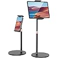 Jumkeet Tablet Stand Holder, Adjustable Height Tablet & Phone Stand for Desk, 360° Rotating Aluminum Metal Mount Compatible for iPad Pro Air Mini, iPhone, Samsung, Kindle 4.7-12.9"