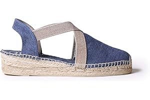 TONI PONS Verdi-V - Espadrille compensée végétalienne pour Femme de en Tissu de Coton.
