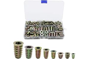 TXERFOLG 230 Pièces Alliage de Zinc Insert Fileté Hexagonale Écrous Inserts Fileté Insert Écrous Filetage Extérieur M4 M5 M6 M8 pour Kit d'outils d'écrou pour Meubles en Bois