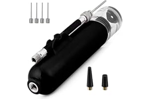 starfa lab Ballpumpe mit 4 Ball Pumpe Nadeln 2 Düse Schwarz Basketballpumpen für Basketball, Rugby Ball, Volleyball,Fußball, Swimming Ring Balloon, Handball, und Andere Aufblasbare Bälle