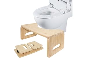 Homshsjhkis Sgabello WC Bambini, Pieghevole Adulti in Bambù, Multifunzione Portatile Sgabellino Scaletta Sgabello per Toilette, Fisiologica WC Antiscivolo Allevia Stitichezza