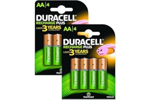 Duracell 1300mAh AA Size Rechargeable Batteries--Pack of 8
