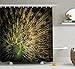 Produktbild JIEKEIO Peacock Decor Shower Curtain Set, Portrait of Male Peacock with Feathers Out Picture in Dark Colors Modern Home, Bathroom Accessories, 60 * 72inch Extralong, Mustard Green