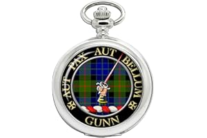 GIFTSHOP UK Gunn Scottish Clan Crest Full Hunter Pocket Watch