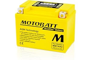 Motobatt MBTX4U AGM Battery, Yellow