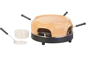 Cucina di Modena Pizzagrill: Pizzaofen mit echter Terrakotta-Haube für 4 Personen (Mini Pizzaofen, Pizza Raclette Öfen, Tisch elektrisch)
