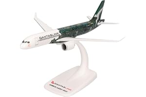 Herpa Snap-Fit modellino aereo QantasLink Airbus A220-300 - Flying Art Series/Minyma Kutjara Tjukurpa, miniatura in scala 1:200, pezzo da collezione, modello con base, plastica