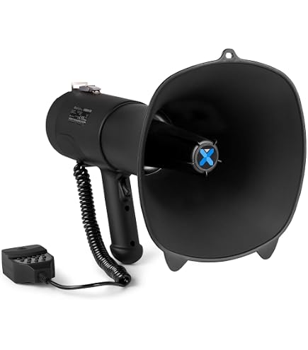 MyMealivos Altoparlante megafono da 50 Watt con sirena, registrazione 240S, microfono rimovibile e cinturino (batteria grigia