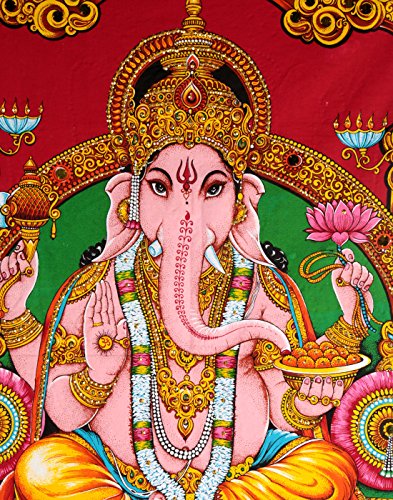 Wohnzimmer für Tapisserie Wohnkultur Baumwolle Indien Mehrfarbig Wandteppich Wall Hanging Herr Ganesha Gedruckt Von Rajrang - 2