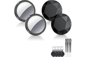 QCOQ Air Tracker Tags-4 Pack Black | Bluetooth Tracker Work with Apple Find My (iOS Only), Smart Tag with Protective Case/Keychain/Lanyard, Item Finder for Luggage/Key/Suitcase, Replaceable Battery