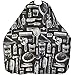 TRIXES Adult Patterned Black Salon Hairdressing Barbers Cape Body Gown Perfect for Cutting, Colouring, Highlights, etc