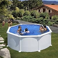 Gre KITPR358- Piscina Atlantis desmontable redonda de acero color blanco Ø350x132 cm