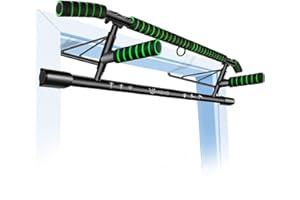 HAKENO Klimmzugstange Türrahmen ohne Schrauben - Pull Up Bar [bis 200 KG]- inkl. Schlingentrainer - Türreck Traglast - Klimmzug Tür - Für Klimmzüge