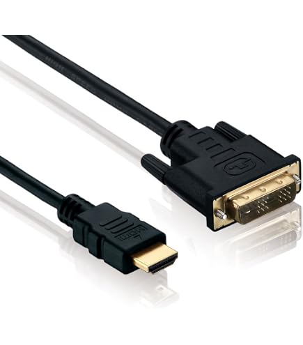 Adaptateur HDMI Vers DVI DeleyCON - 1080p Full HD - Connecteurs Dorés - 15cm - Pour PC/TV/Projecteur