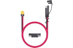 RIIEYOCA Adaptateur de connecteur SAE vers XT60, câble 12 AWG 1 m, avec adaptateur inversé SAE, compatible avec panneaux solaires, batterie lipo, centrale électrique portable et générateur solaire