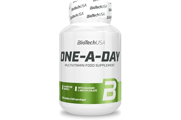 BioTechUSA One-A-Day Multivitamin | 12 Vitamines | 10 Minéraux | Santé énergétique, immunitaire et osseuse, 100 comprimés