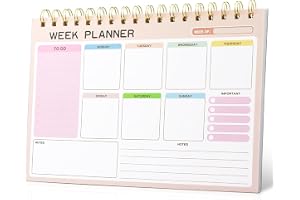 Azonee Weekly to Do List Notepad – 6.5"×9.5" Desk Planner with 52 Undated Tear-Off Sheets, Habit Tracker & Productivity Organizer, Ideal for Students, Office & Home Use