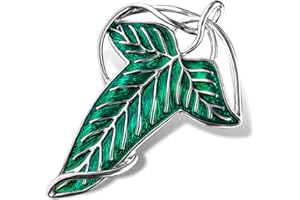 Bahamut Elegant Elven Green Tree Leaf Enamel Pins Brooch for Women Men,Cosplay Cloak Pin Clasp Gifts