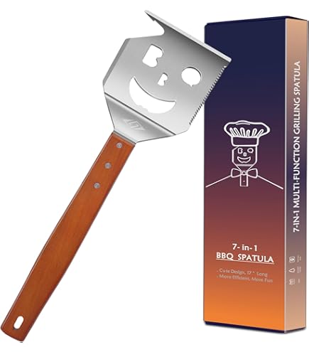 Attrezzo Barbecue 5 In 1 - Spatola, Coltello, Cavatappi, Giralecce, Manico In Legno, Regalo Per Grillatori