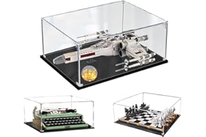 AAABOX 35x30x15cm Trasparente Teca,3mm Spessore Acrilico Vetrina per Lego X-Wing Fighter 75301,Antipolvere Scatola Espositiva per Macchina da Scrivere 21327