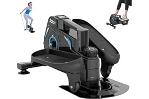 THERUN Mini Crosstrainer, Untertisch Ellipsentrainer für zuhause mit 8 magnetischen Widerstandsstufen, tragbare Mini Ellipsentrainer, Ellipsen-Beintrainer für Senioren, Büroangestellte