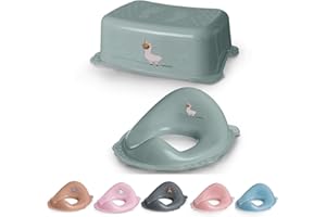 DOCARI Toilettentrainer mit Treppe als Set grün Lama - Toilettensitz Kinder und Tritthocker Kinder - Toilettensitz Kinder mit Treppe - Toilettenaufsatz Kinder WC Sitz Kinder Hocker Kinder Bad