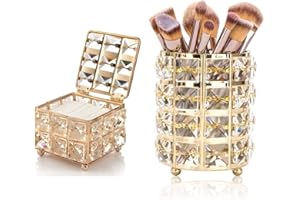 AMBOLIO 2 Piezas,Organizador de Pinceles de Maquillaje,Caja Acrílica Estante de Maquillajes,Organizador de Soporte de Brochas,Organizador Brochas Maquillaje.