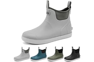 zaxunai Gummistiefel Herren Halbhoch Wasserdicht, Gefüttert Protective Anti-Rutsch Stiefeletten, Grundlegend PVC Chelsea-Stiefel