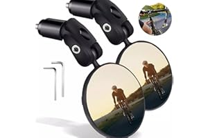 FiTspi 2Pcs Bike Mirrors, HD Wide Angle Bicycle Rear View Mirrors, 360° Rotating Bike Mirrors, Rear View Handlebar Mirror for Mountain Road Bike Cycling
