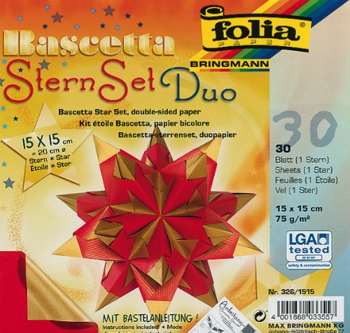 folia Bascetta Stern rot gold Ø 20 cm