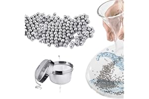 SkingHong Lot de 1200 perles de nettoyage en acier inoxydable avec filtre - Outil de nettoyage multifonction pour carafe à décanter vase, carafe en verre à vin, brosse de nettoyage