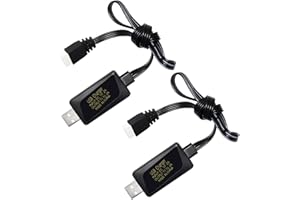 BLLRC 2PCS 3S 11.1V 2A Câble de Charge Rapide USB pour Voitures RC, Drones, modèles de Voitures, Bateaux Pistolet à air comprimé Chargeur de Batterie avec Protection Contre Les surcharges Protection