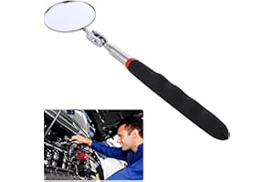 VAGAW Inspection Mirror, 1Pcs Telescopic Mirror, Portable Telescopic Mirror, Mirror on a Stick for Efficient Vehicle Maintenance and Garage Use (9.45~25.13 Inch Handle)