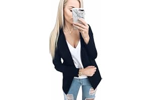 Geagodelia Blazer Donna Estivo Rosa Giacca Donna Primaverile Elegante Maniche Lunghe in Tinta Untia Cardigan Blazer Corto Classico S-XL