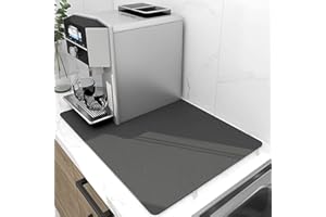 Acidea Mata do ekspresu do kawy na blat, 40 cm x 61 cm, ukrywa plamę, antypoślizgowa gumowa podkładka do suszenia naczyń, akcesoria pasuje pod ekspres do kawy, mata stołowa do kuchni