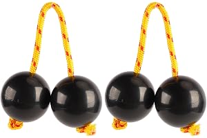2st Afrikansk Rytmisk Boll Kashaka Instrument African Shaker Rattle Svart för Föreställningsfester Konserter