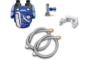 Neues Wasser Group Set Filtri Acqua Sotto Lavello - Testa Filtro Acqua Brita, Montaggio A Parete, Tubo Flessibile, Adattatore Per Valvola Angolare, Indicatore Cambio Filtro, Installazione Semplice