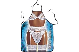 WOO GIRL Grembiule da cucina con fettuccia per il collo, impermeabile, 73 x 57 cm