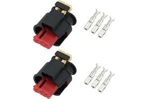 EMSea 2pz Connettore Bobina Di Accensione A 3 Pin Per Autoveicoli Compatibile Con Opel Compatibile Con Fiat Compatibile Con Lancia Compatibile Con Alfa Romeo OE 284425-1 con 6 Connettori A Crimpare