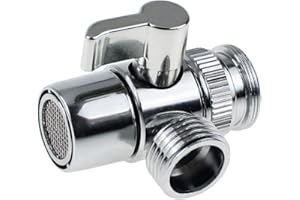 TXERFOLG G1 / 2" Válvula Desviadora de 3 vías con Lavadora Latón Macizo Adaptador Interruptor de Válvula de Ducha Utilizado en Cocina y Baño Grifo del Lavabo Ducha