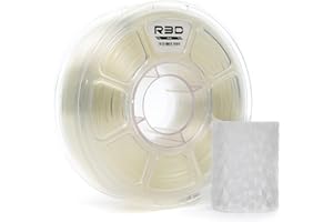 R3D PLA 3D Filament 1.75mm, 0-370 mm/s High-Speed Printing, Dimensional Accuracy +/- 0.02mm, 1KG (2.2lbs) Clear Plastic Spool 3D Printing Filament (Transparent)