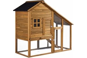 HABITAT ET JARDIN Gallinero de madera Lily con caja nido - Marrón