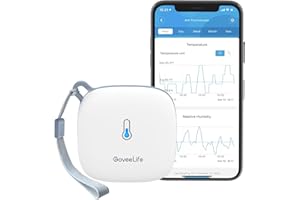 Govee WiFi Room Thermometer Hygrometer, Smart Indoor Temperature Humidity Meter with Alert and Data Storage, 50m Wireless Transmission Distance, for Baby Home Garage Greenhouse(Only support 2.4G WiFi)