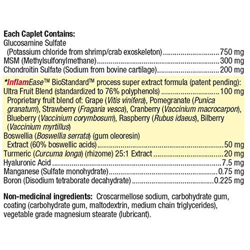 Webber Naturals Osteo Joint Ease with InflamEase 180 Caplets Twin Pack : Glucosamine, Chondroitin, and MSM